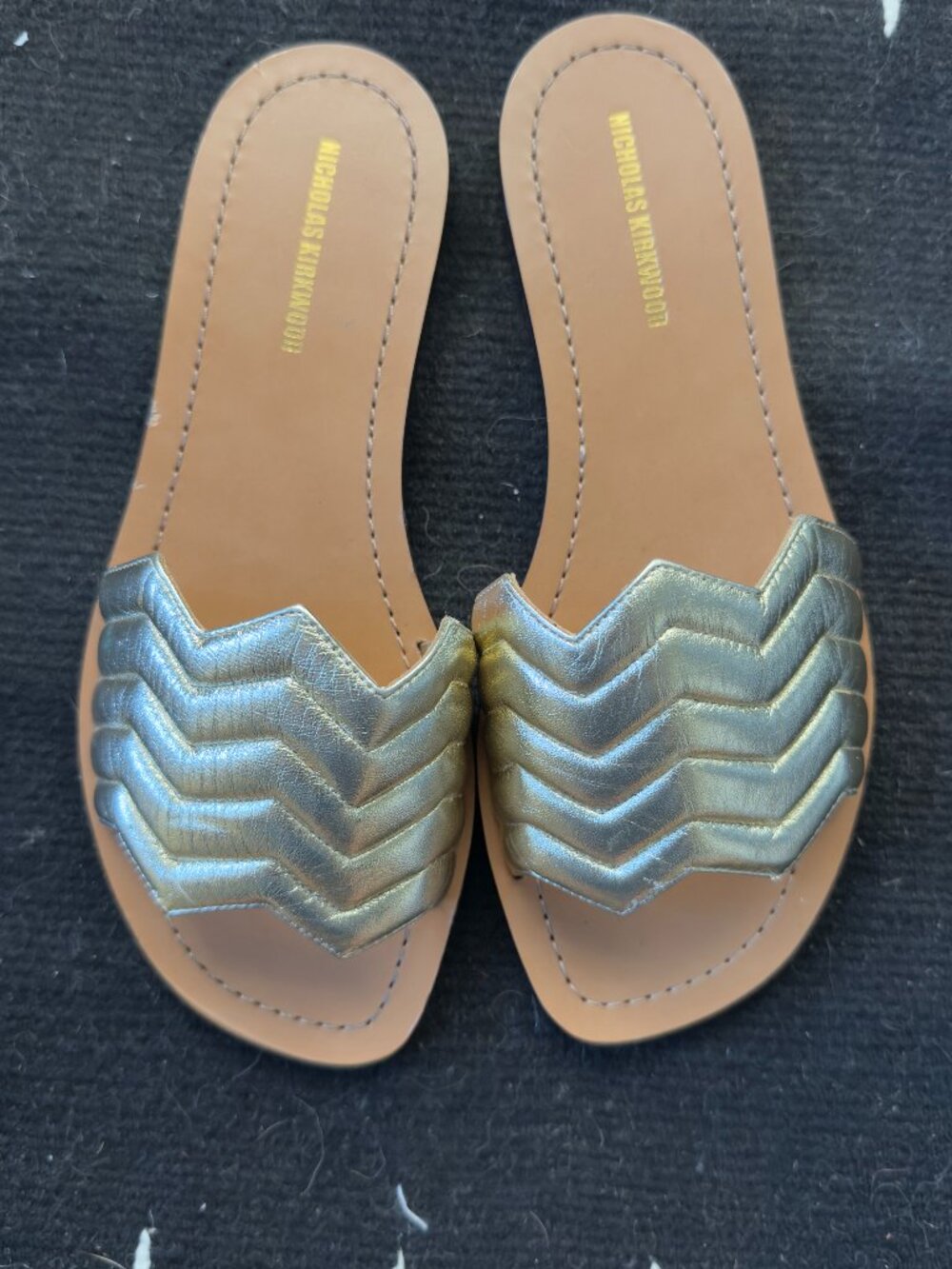 Nicholas Kirkwood Chevron Flat Slides